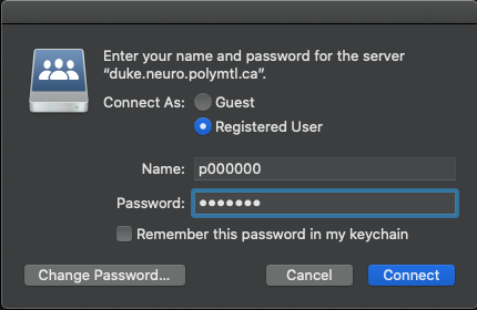 Screenshot of password dialog